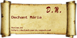 Dechant Mária névjegykártya